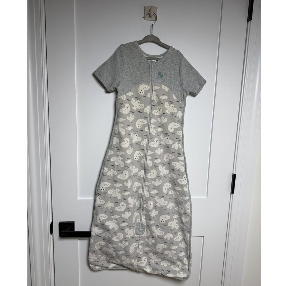 Love To Dream Organic Cotton Sleep Bag 1.0 TOG-Grey Doves 6-18 Months